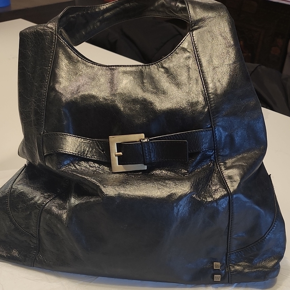 Elegant Black Butter Soft Leather Women's Hobo Bag by Helen Welsh